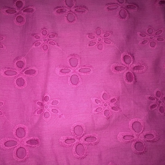 LOFT Floral Eyelet Ribbon Waist Scallop Hem Skirt - Picture 5 of 7